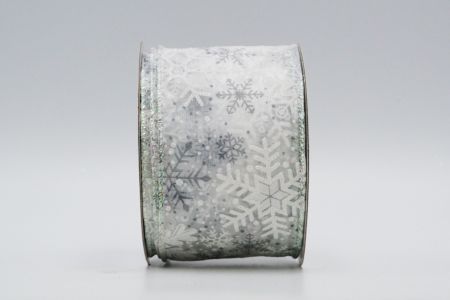 Glitter Snowflakes Wired Ribbon_KF7054GN-1_white